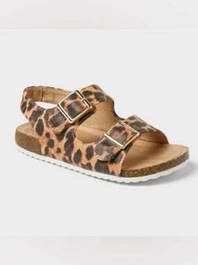 Cat & Jack Leopard Print Adjustable Buckle Sandals Various Size
